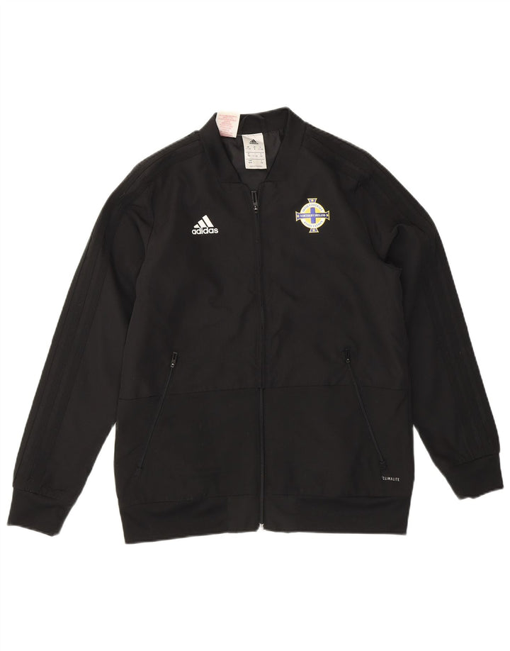 Adidas Jungen Trainingsanzug Top Jacke 11-12 Jahre Schwarzes Polyester