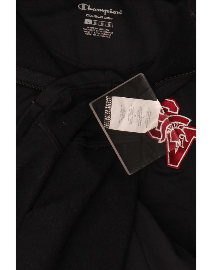 Champion Herren-Pullover-Trainingsanzugoberteil mit Reißverschluss, Größe L, Schwarz, Polyester
