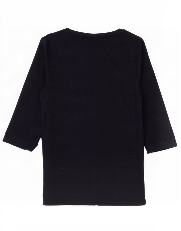Marks & Spencer Damen-Top, 3/4-Ärmel, UK-Größe 14, mittlere Marineblau-Viskose