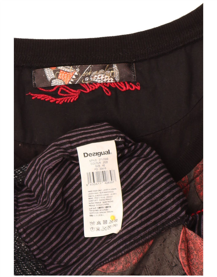 Desigual Damen Grafik-A-Linien-Kleid EU 40 Mittelbraunes Patchwork