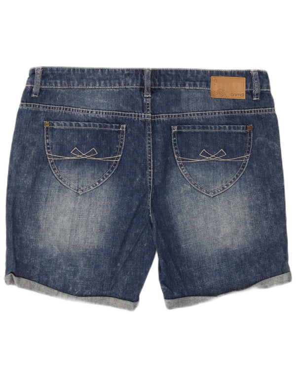 Animal Damen Jeansshorts UK 14 Large W34 Blaue Baumwolle