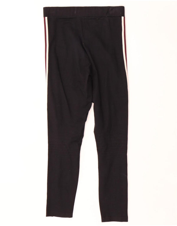 Fila Womens Graphic Leggings UK 10 Small Schwarz Colourblock Baumwolle