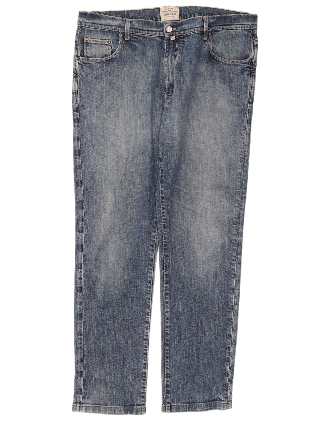 Avirex Herren Straight Jeans W42 L32 Blaue Baumwolle