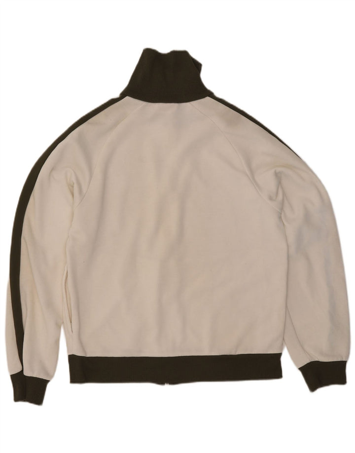 Puma Herren-Trainingsanzugoberteil mit Grafik, groß, weißes Farbblock-Polyester
