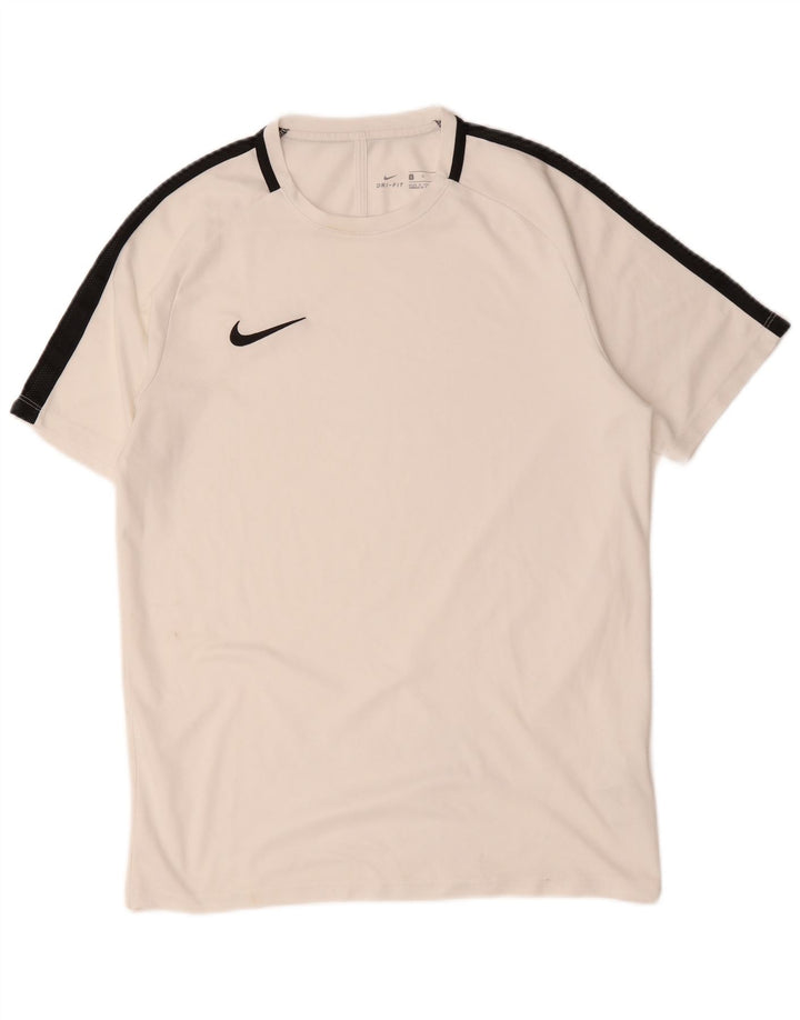 Nike Herren Dri Fit T-Shirt-Oberteil, groß, weißes Farbblock-Polyester