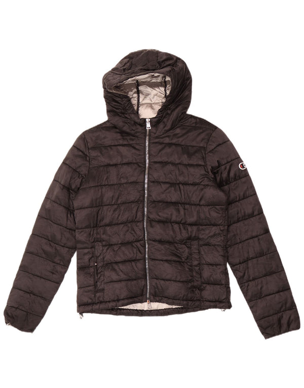 Champion Damen-Jacke mit Kapuze, gepolstert, UK 18, XL, Schwarz, Polyamid
