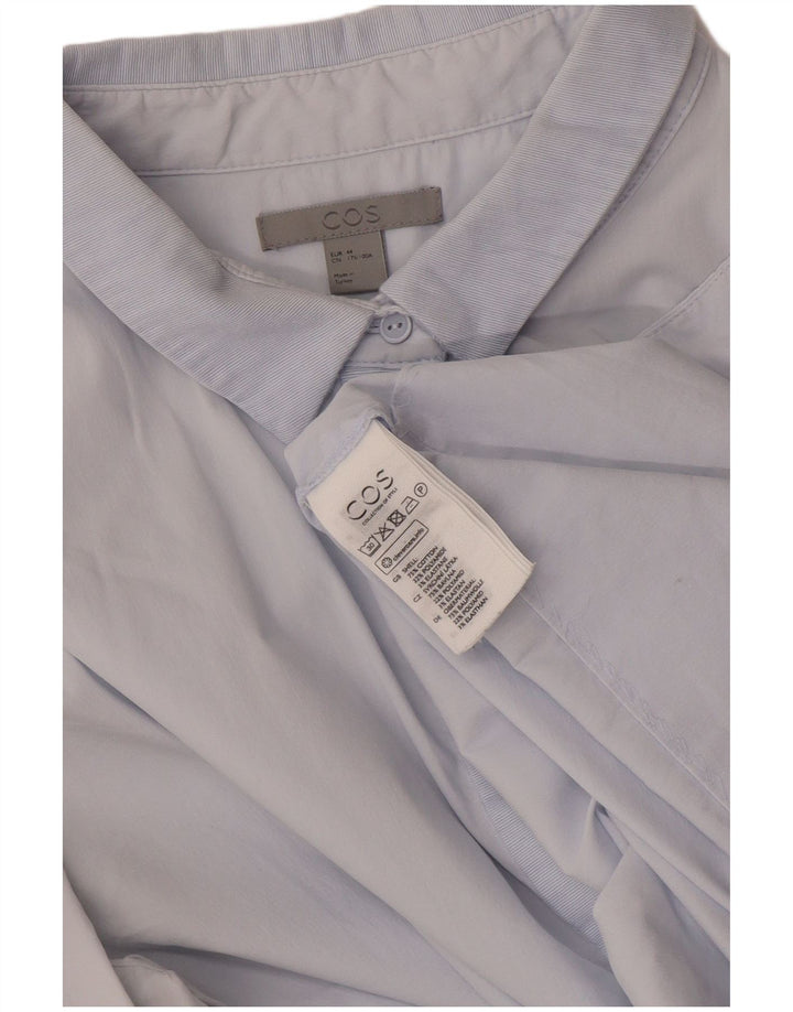 Cos Damen Pullover-Shirt EU 44 XL Blaue Baumwolle