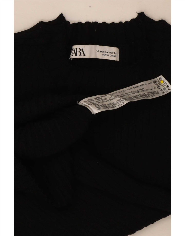 Zara Damen-Pullover mit Rundhalsausschnitt, UK 12, Mittelschwarz, Farbblock