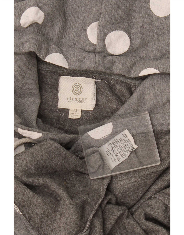 Element Damen Kapuzenpullover US 12 Large Grau gepunktete Baumwolle
