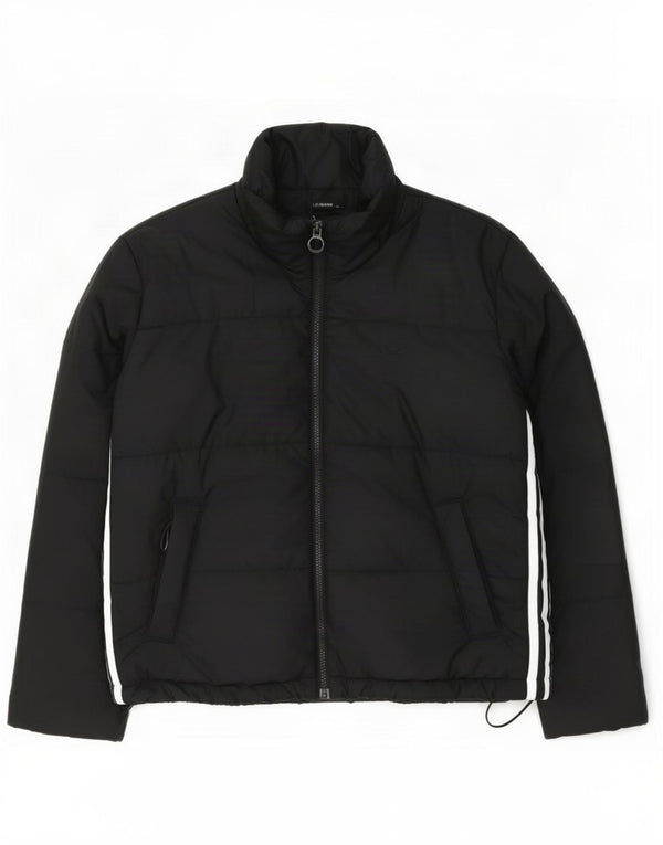 Adidas Damen Übergroße gepolsterte Jacke UK 10 Small Schwarz Colourblock