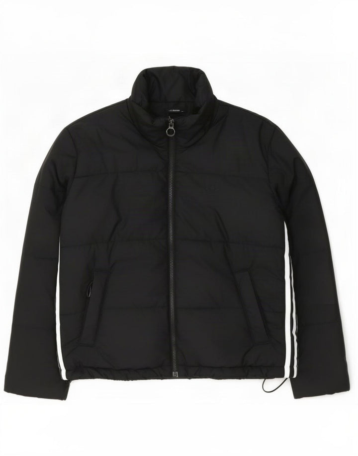 Adidas Damen Übergroße gepolsterte Jacke UK 10 Small Schwarz Colourblock