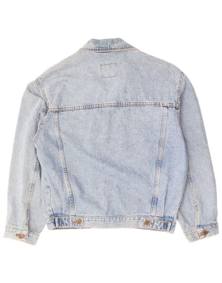 VINTAGE Damen Jeansjacke EU 42 Große blaue Baumwolle