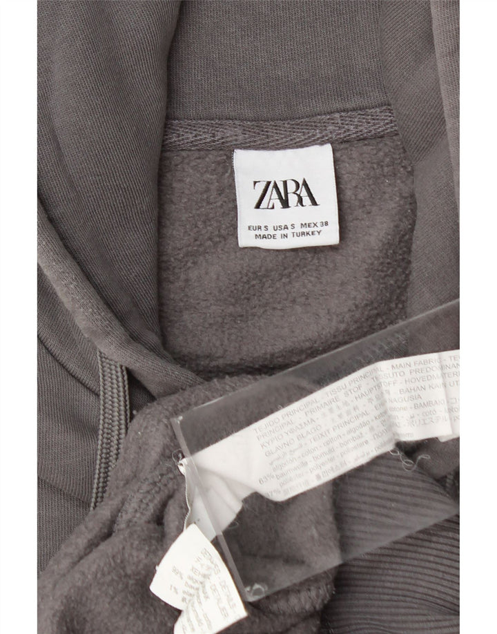 ZARA Herren Kapuzenpullover, Größe S, Grau, Baumwolle