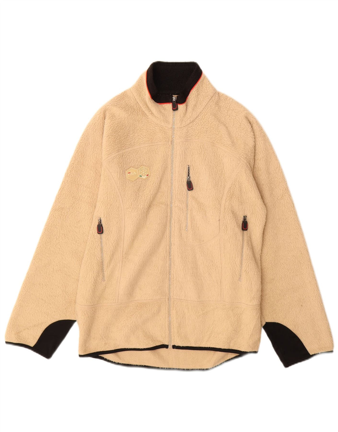 Fila Herren Italia Fleecejacke UK 36 Small Beige Colourblock Polyester