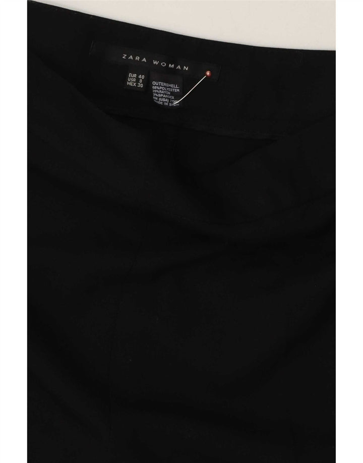 Zara Damen-Freizeithose mit weitem Bein, EU 40, Mittel W30 L30, Schwarz, Polyester