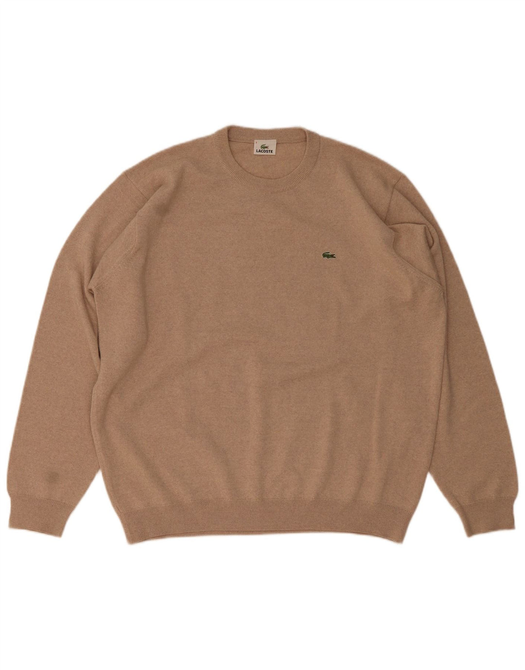 Lacoste Herren-Pullover mit Rundhalsausschnitt, Größe 8 3XL, braune Wolle