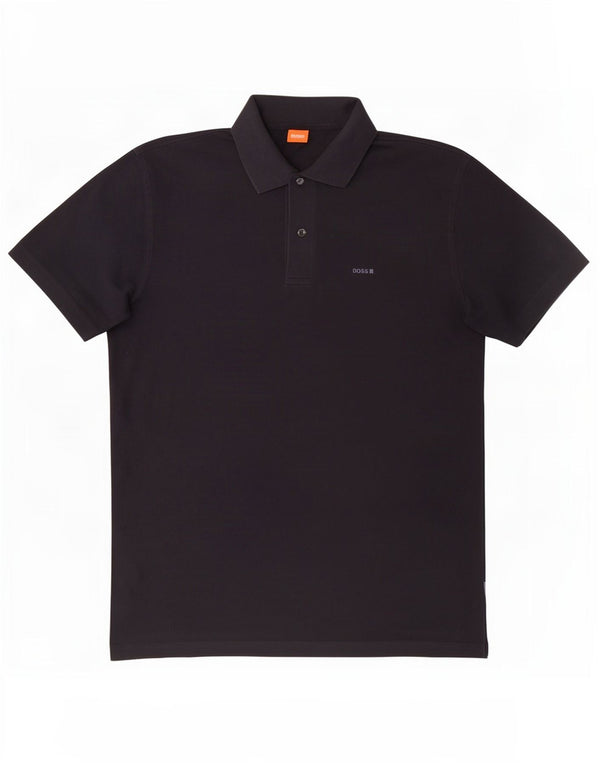 Hugo Boss Mens Polo Shirt Large Navy Blue Cotton