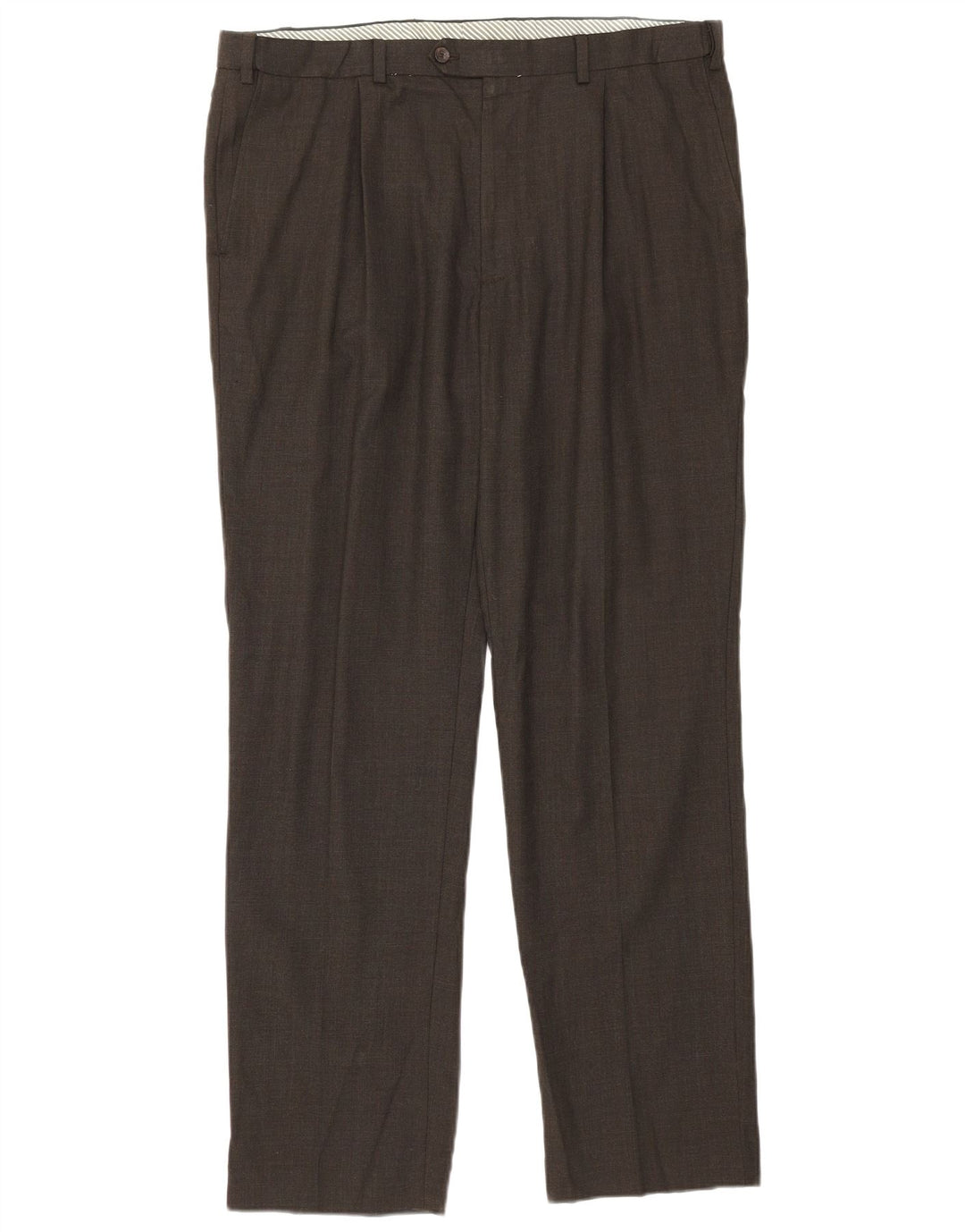 Gerade Herren-Anzughose von Marks & Spencer, W38, L33, braune Wolle