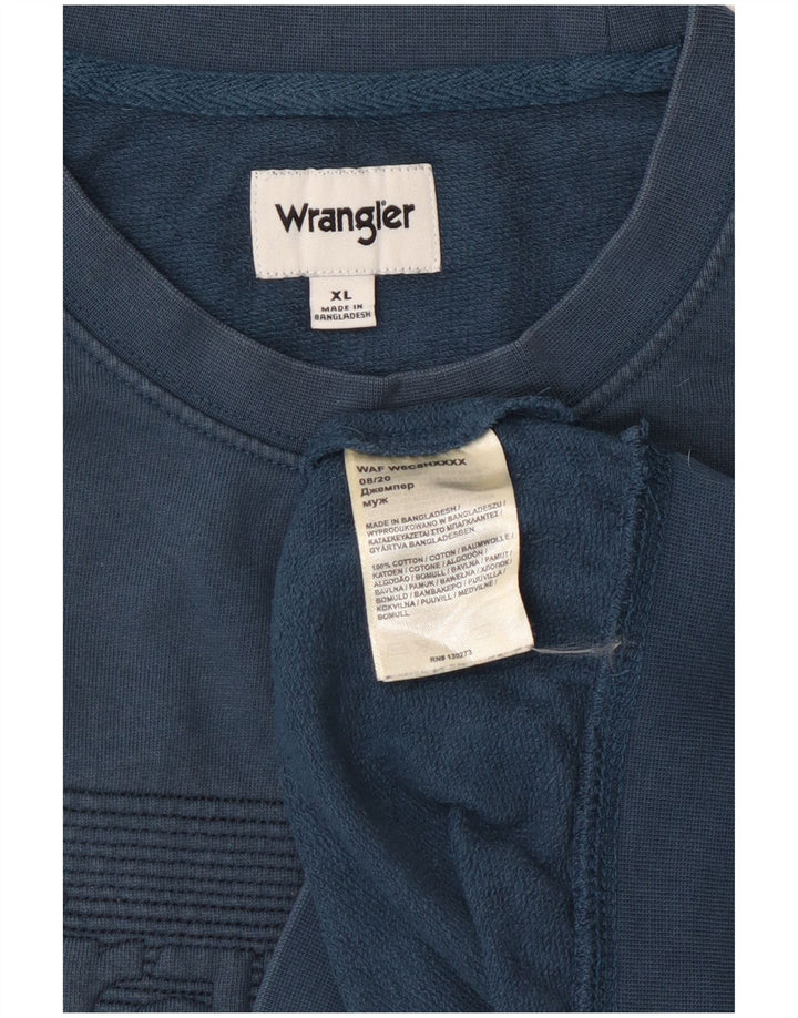 WRANGLER Herren Grafik-Sweatshirt-Pullover XL, blaue Baumwolle