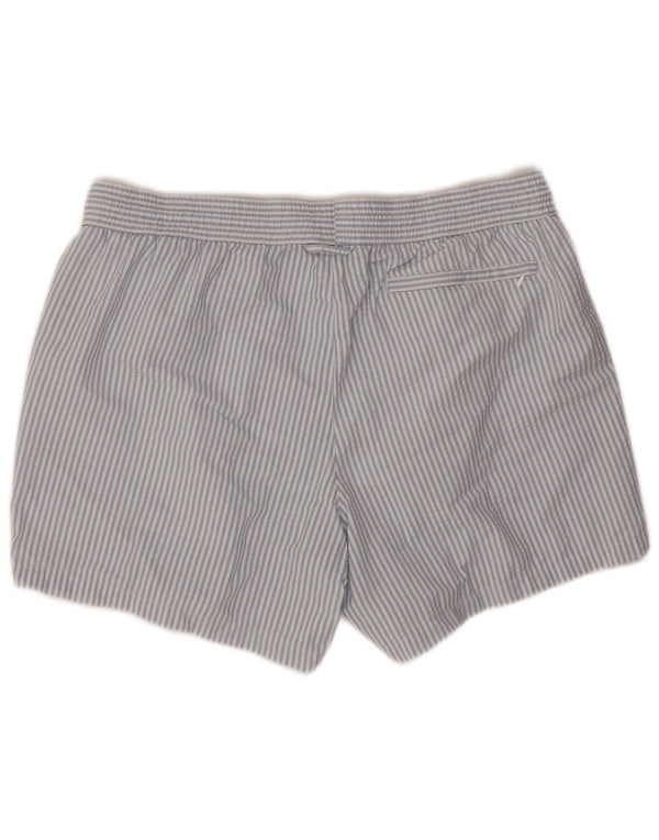 Marks & Spencer Herren-Badeshorts XL, blaues Nadelstreifen-Polyester