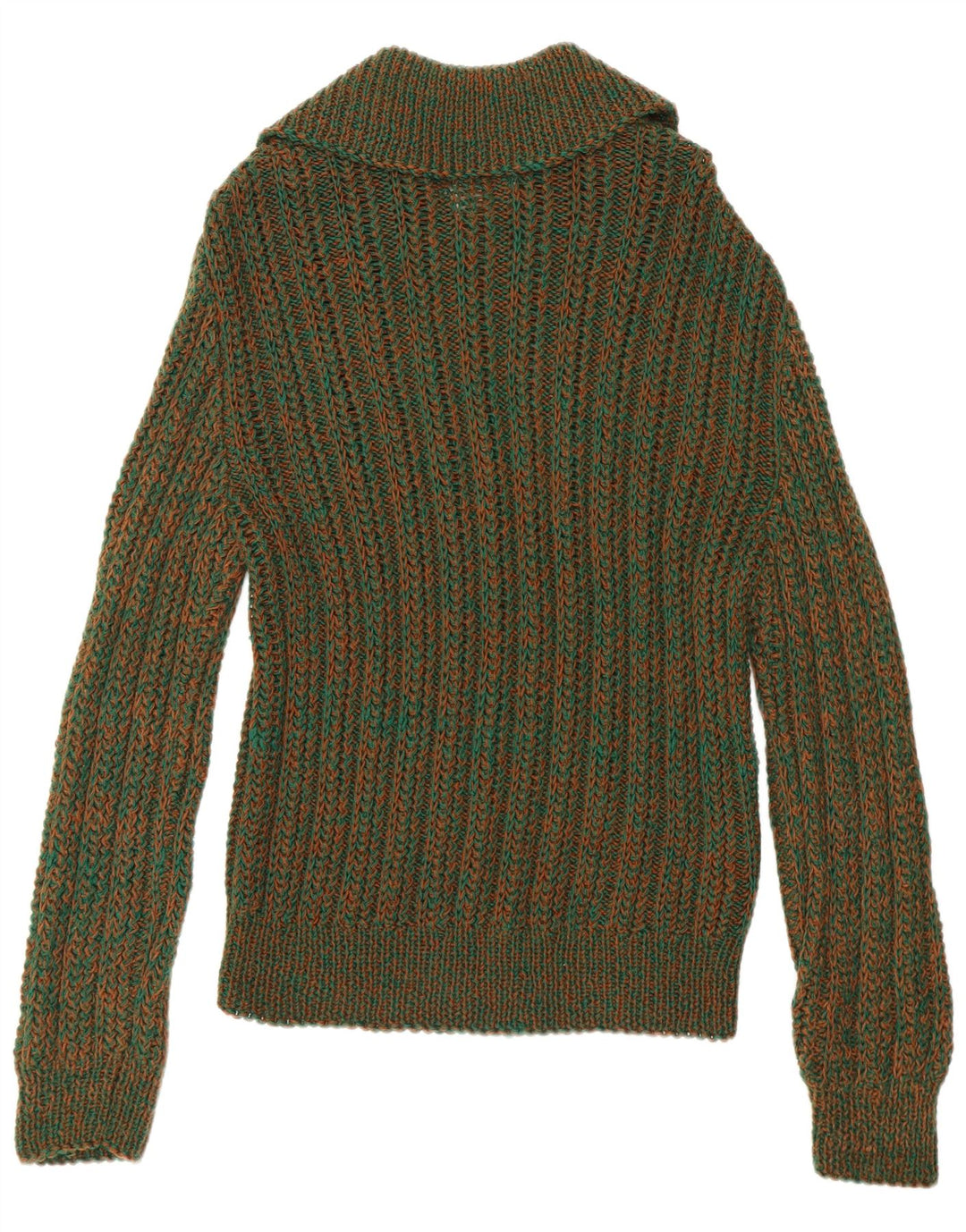 Vintage Herren Rollkragenpullover Mittelgrün gefleckt