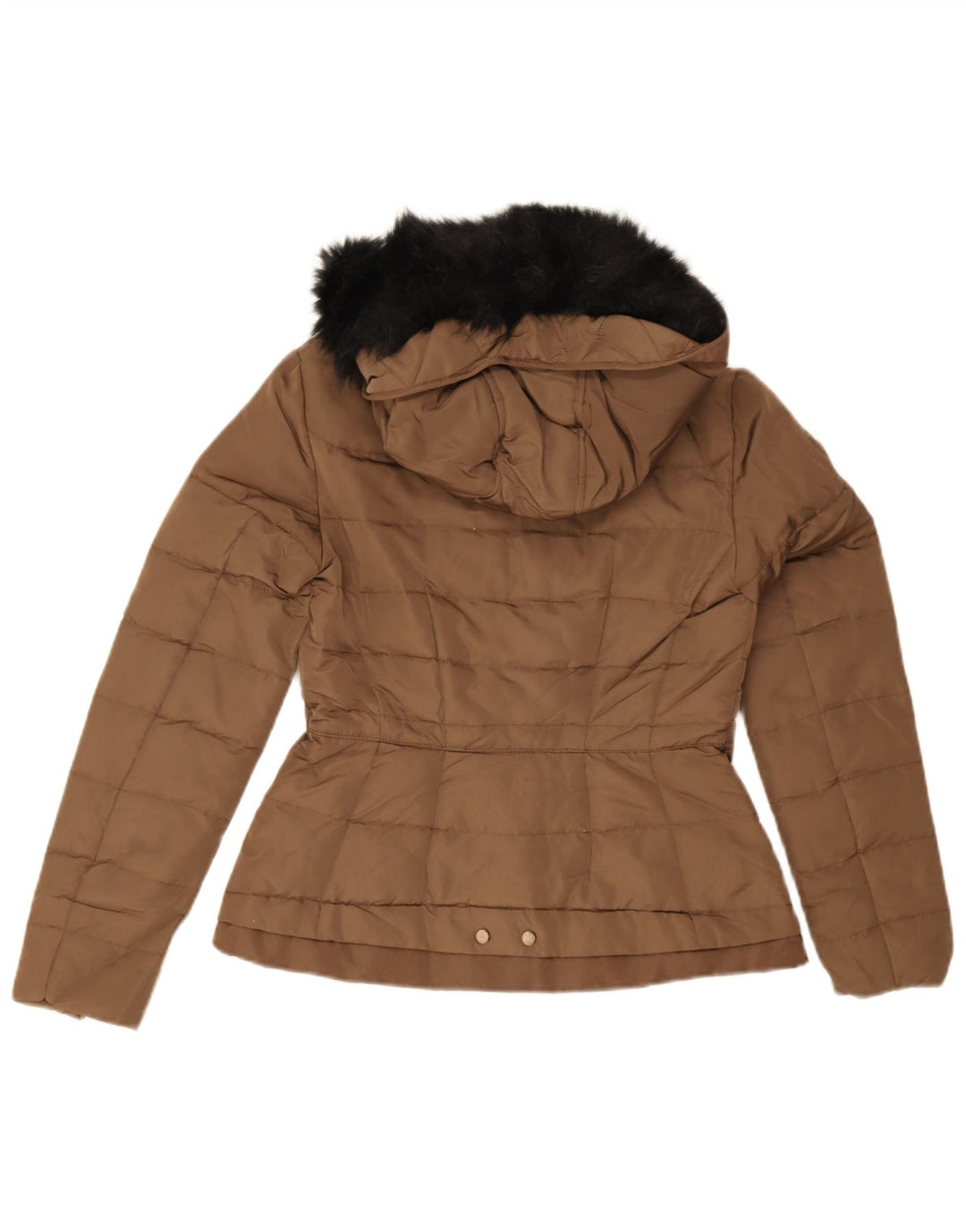 Zara Damen-Jacke mit Kapuze, gepolstert, Größe 10, Braun