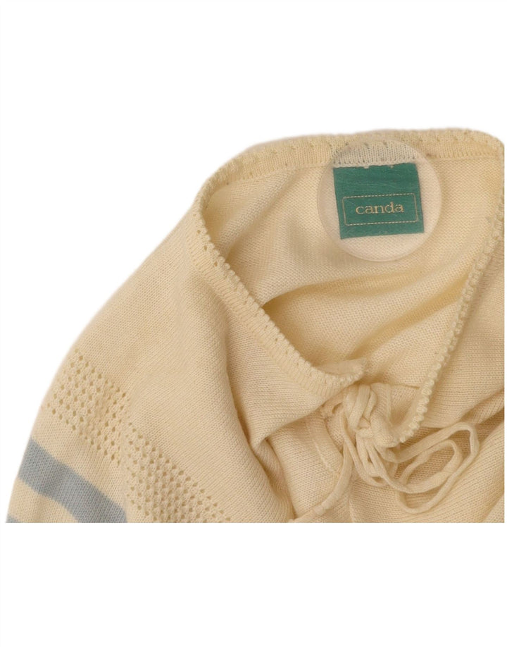 CANDA Damen Crop Pullover mit Rundhalsausschnitt EU 44 XL Off White gestreift