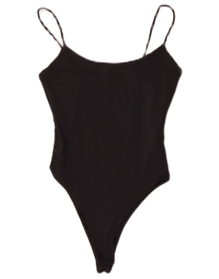 ZARA Womens Crop Sleeveless Bodysuit UK 8 Small Grey Polyamide