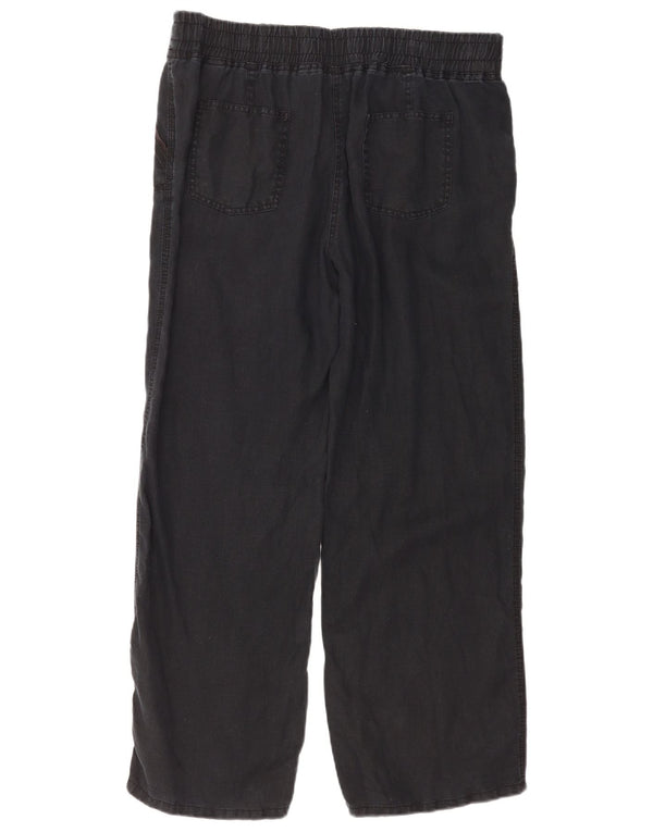 Marks & Spencer Damen-Chinohose mit weitem Bein, UK 14, Größe L W34 L30, Schwarz