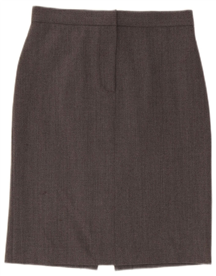 Emporio Armani Damen Bleistiftrock IT 42 Medium W28 Grau Polyester