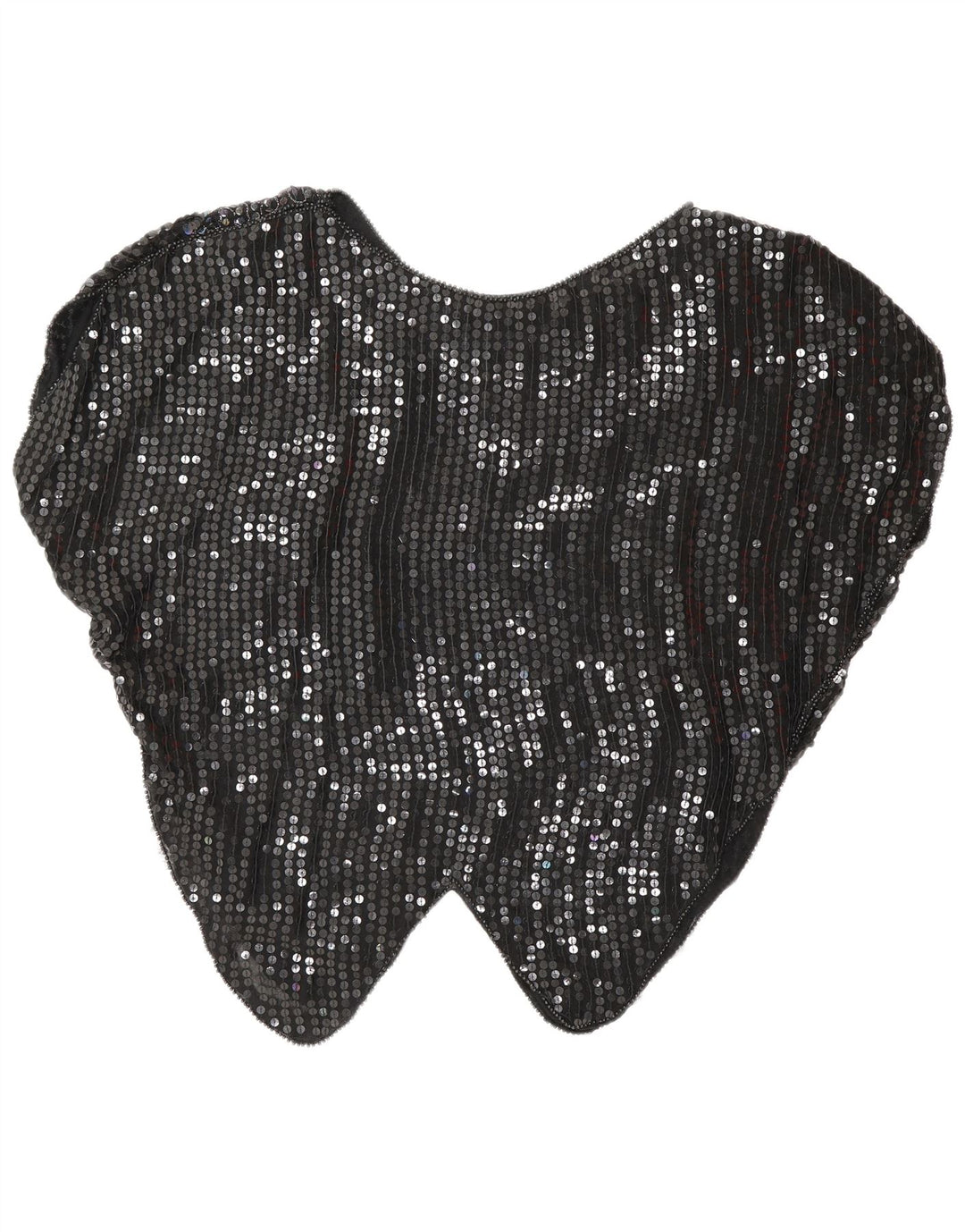 Vintage Damen Fledermaus-Pailletten-Bluse Top UK 16 Groß Schwarz Argyle/Diamant