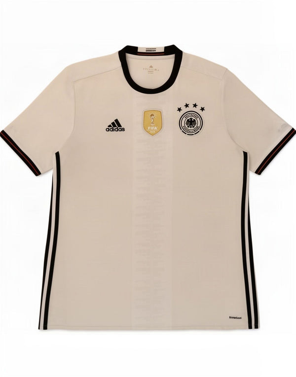 Adidas Herren Deutscher Fußball Bund Grafik T-Shirt Top XL Weiß Polyester