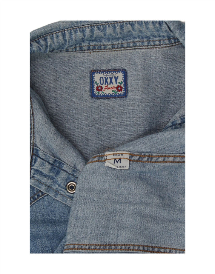 OXXY Damen Jeanshemd UK 12 Mittelblaue Baumwolle