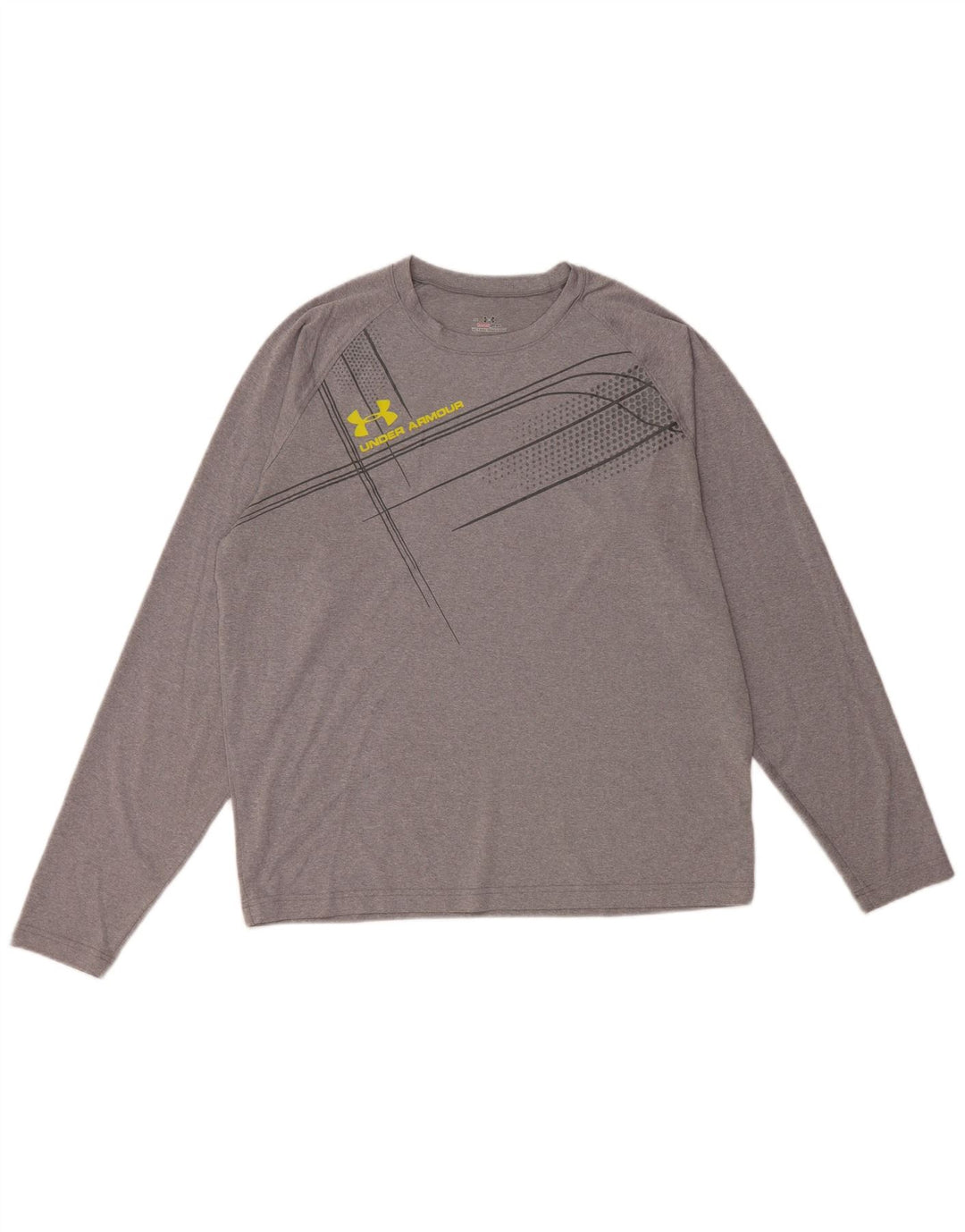 UNDER ARMOUR Herren Heat Gear Graphic Top Langarm Large Grau Polyester
