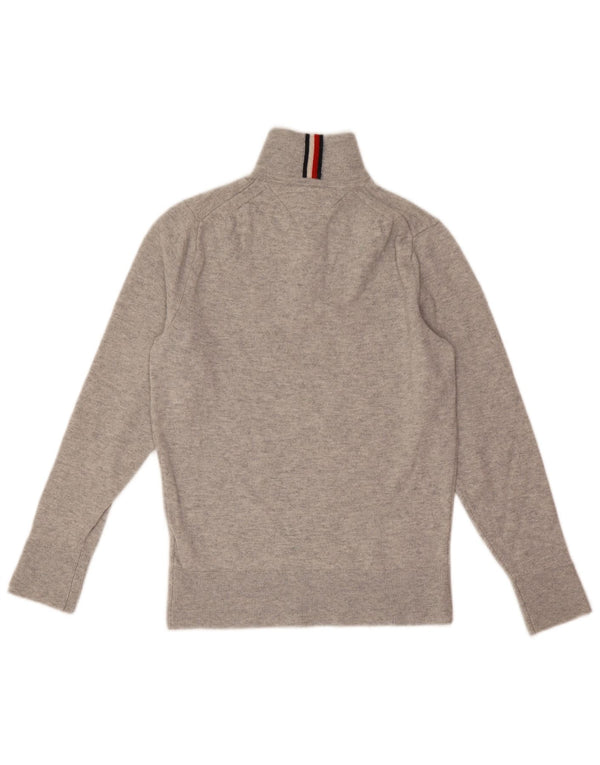 Tommy Hilfiger Herren-Pullover mit Reißverschluss, XS, graue Wolle