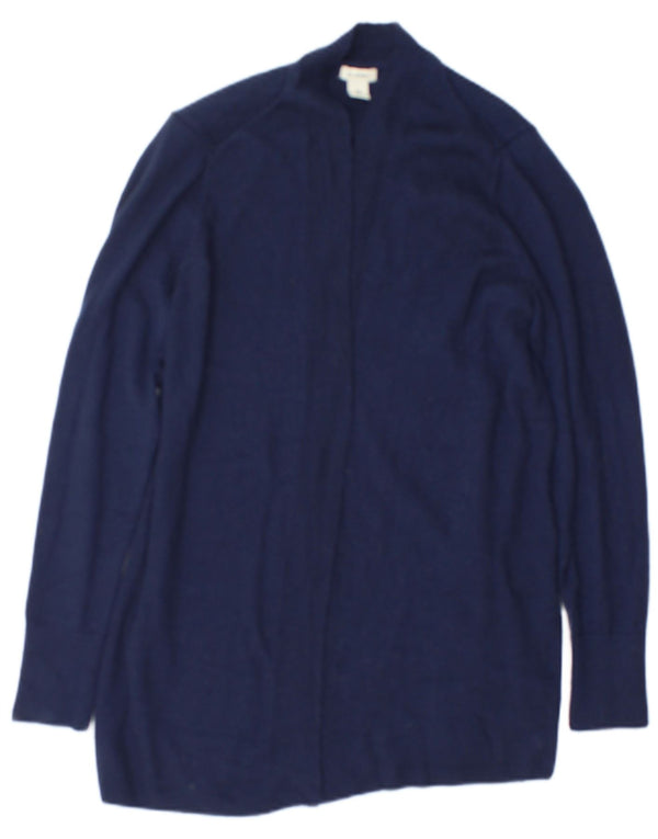 L.L.Bean Offener Damen-Cardigan-Pullover UK 14 Mittelmarineblaue Wolle