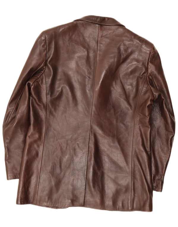 Cortefiel Herren Lederjacke IT 56 3XL Braun