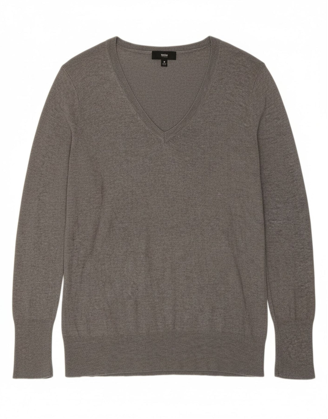MOSSIMO Womens Oversized V-Neck Jumper Sweater US 2 XS Grey Nylon