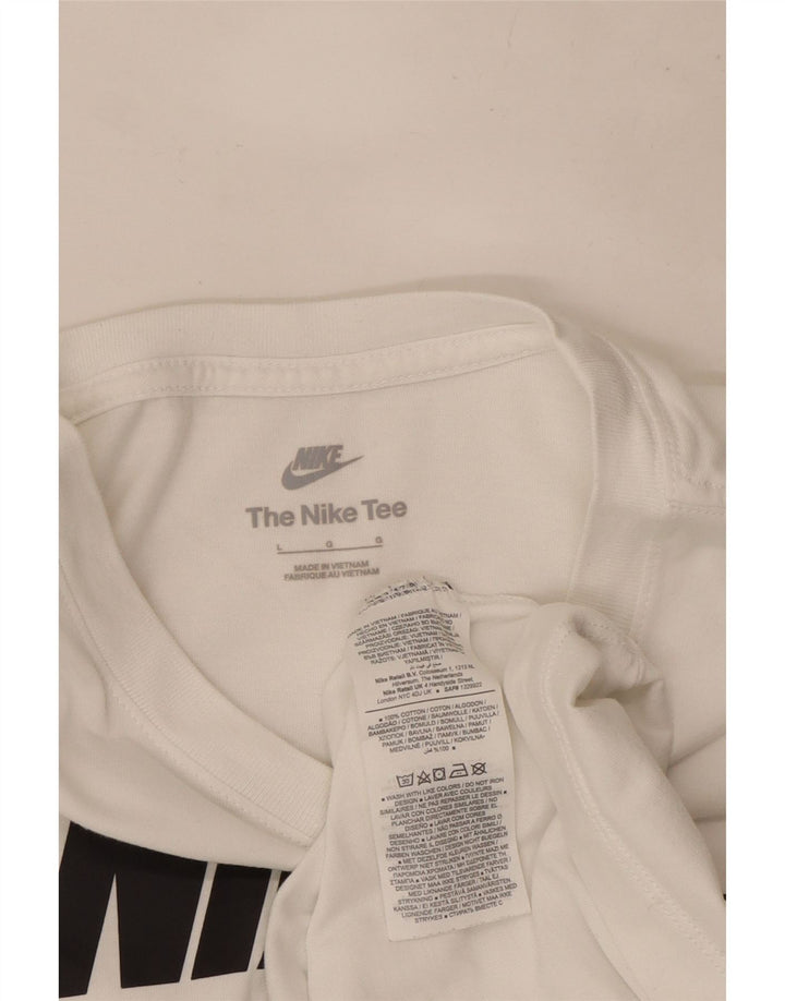 Nike Herren-T-Shirt mit Grafik, Größe L, aus weißer Baumwolle