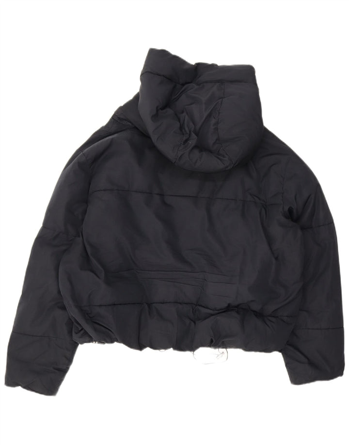 Zara Damen Oversize Crop Hooded Wattierte Jacke UK 10 Small Marineblau