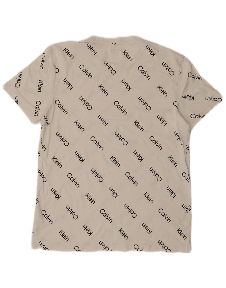 Calvin Klein Herren-T-Shirt mit Grafik, mittelweiße Baumwolle