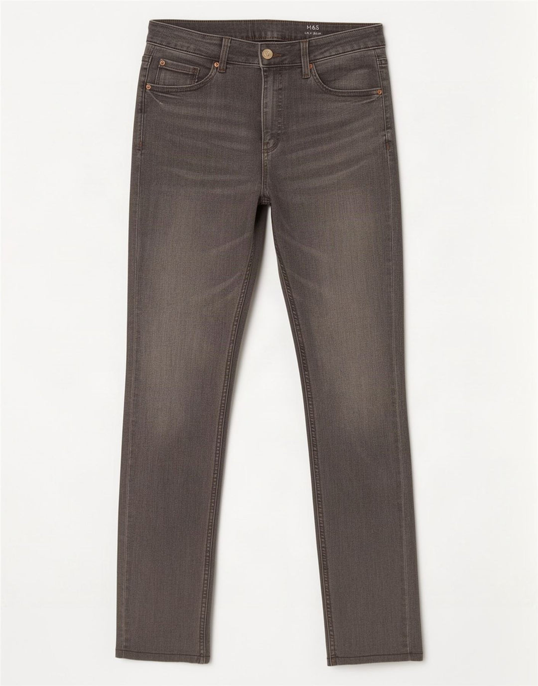 Marks & Spencer Damen Lily Slim Jeans UK 12 Medium W30 L29 Grau Baumwolle