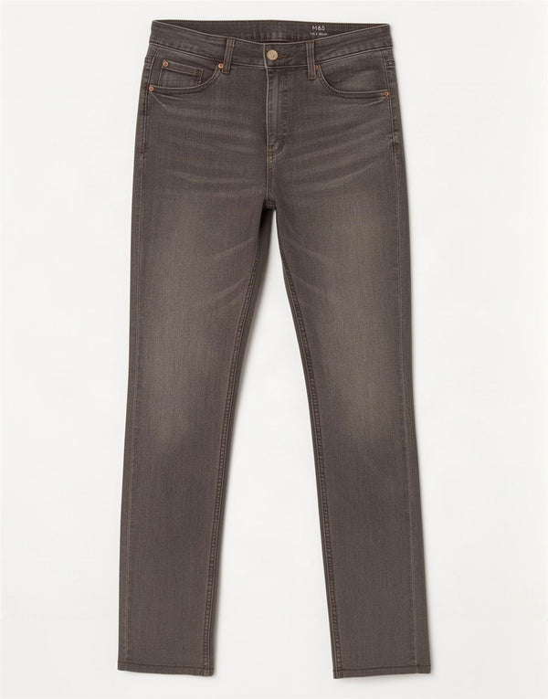 Marks & Spencer Womens Lily Slim Jeans UK 12 Medium W30 L29 Grey Cotton
