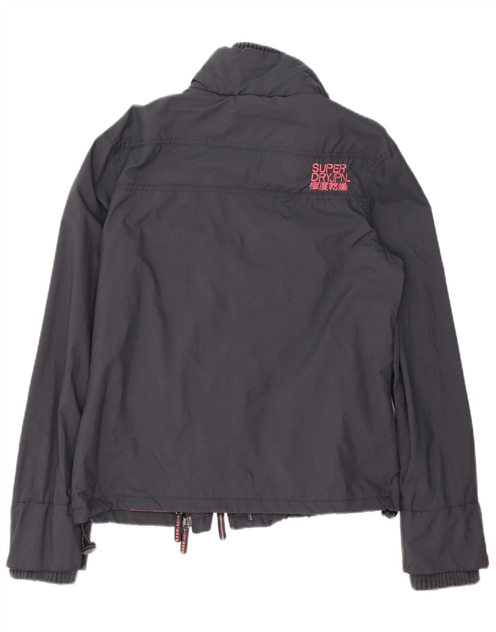 SUPERDRY Damen-Regenjacke mit Grafik, UK 16, Größe L, Grau, Polyester