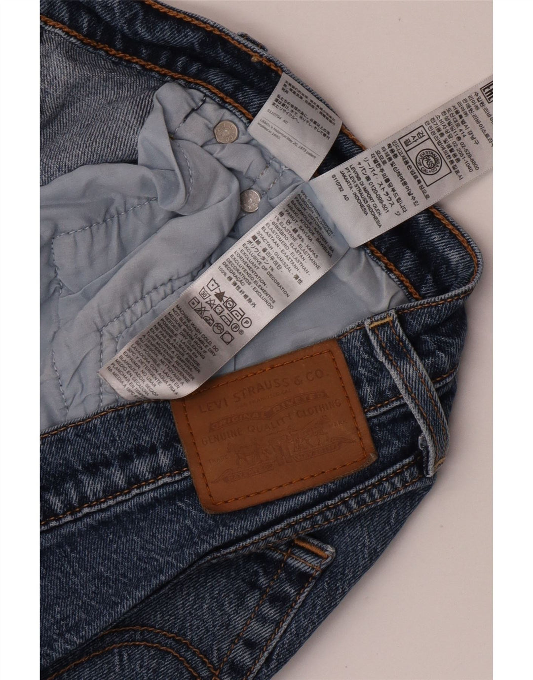 Levi's Damen Ribcage Straight Jeans W32 L29 Blaue Baumwolle