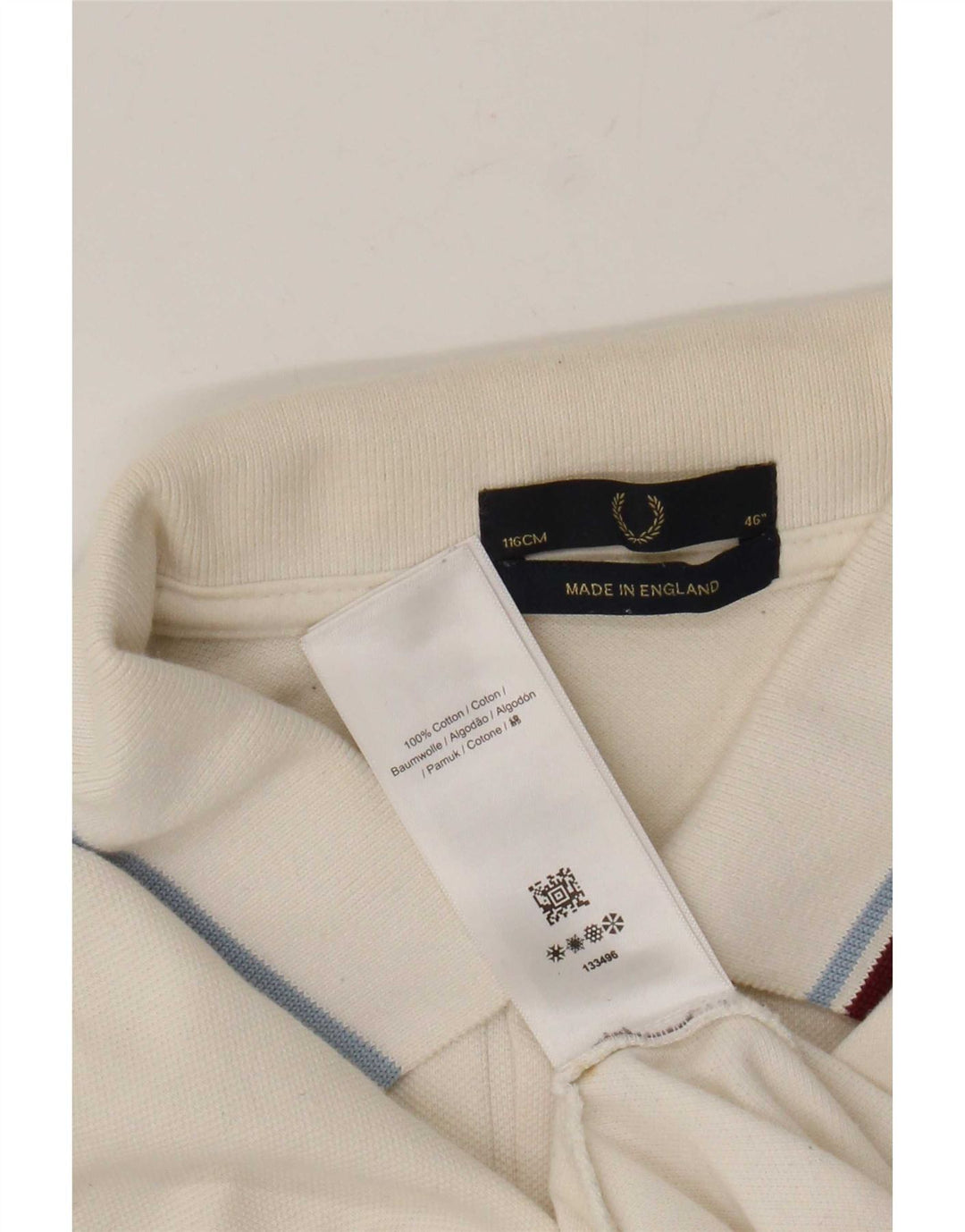 Fred Perry Herren-Poloshirt, große weiße Baumwolle