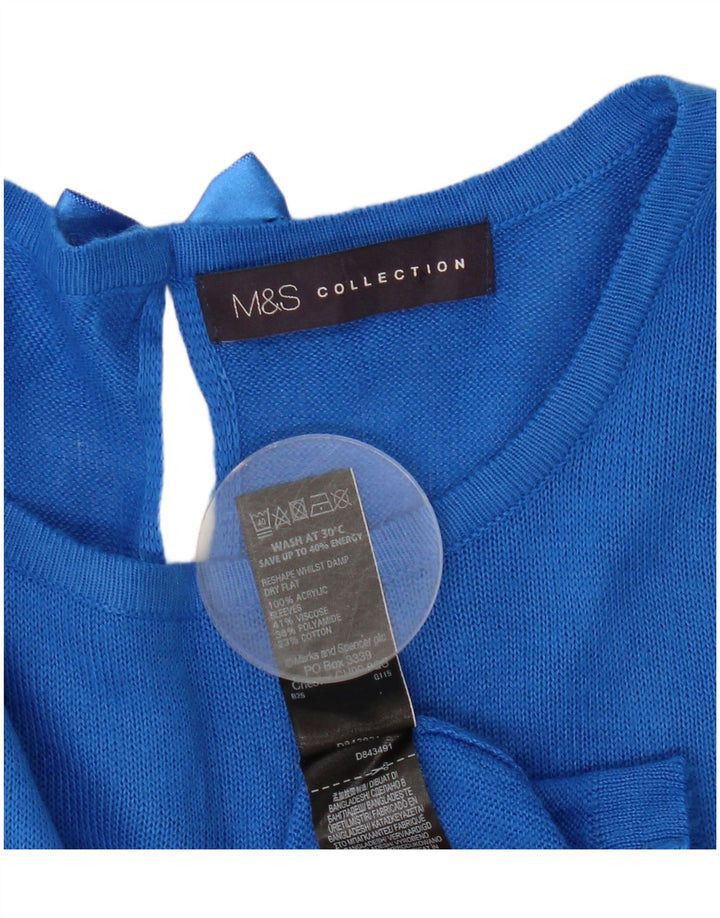 Marks & Spencer Damen-Pullover mit U-Boot-Ausschnitt, Gr. 12, Mittelblau