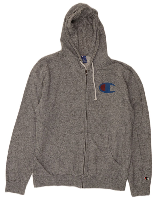 Champion Herren-Kapuzenpullover mit Reißverschluss, groß, grau gefleckte Baumwolle