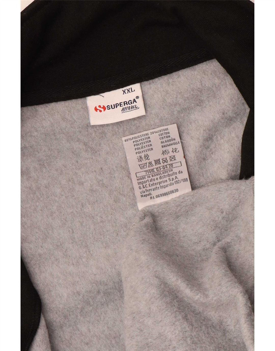 Superga Herren-Trainingsanzugoberteil mit Grafik, 2XL, graues Farbblock-Polyester