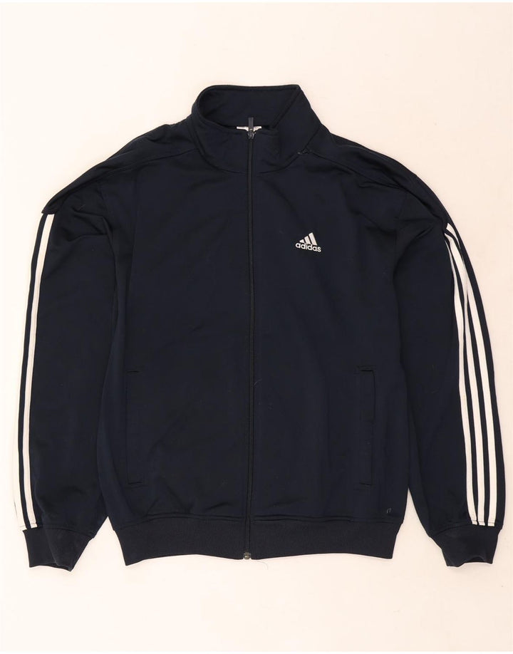 Adidas Herren Trainingsanzug Top Jacke UK 38/40 Medium Marineblau Polyester